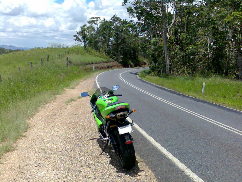 Further down this road is cut into the side of a ridge. Bumpy but fun.