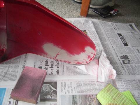 getting it ready with 800 grit paper