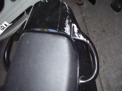Minor cosmetic damage, no cracks on either of the tail fairings.