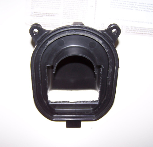 View from the underside. <br />The original outlet is the size of the diameter of the circular protrusion.