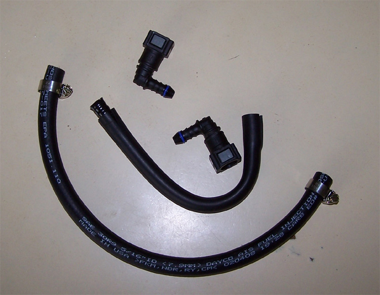 Stock and replacement FI hose.