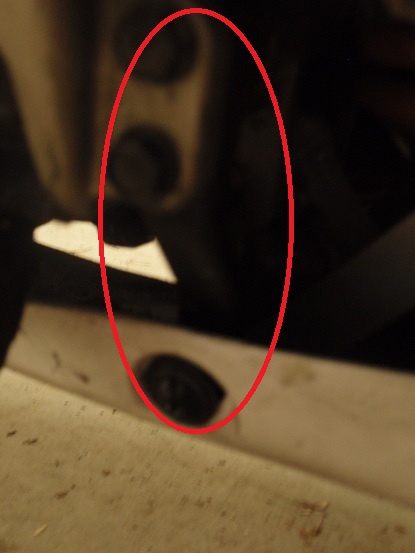 not sure if you can see this one clearly, but this is the original bracket the holds the rear lower left of the belly pan