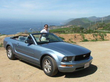 In the mustang, it was as cheap to hire it as it was to hire a 2 door kia is over here.
