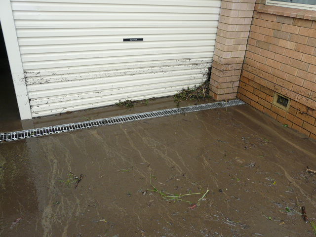 One door caved in