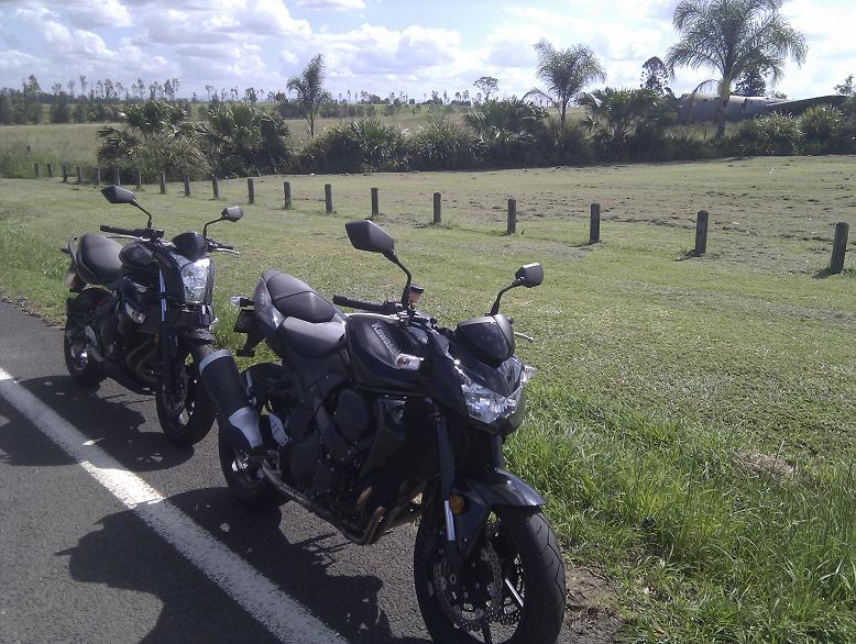My 2010 Kawasaki Z750, my friends 2010 Kawasaki Er6nl