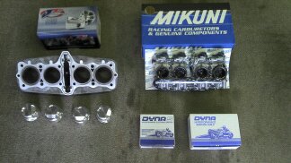 34 mm carbs and 1075 pistons