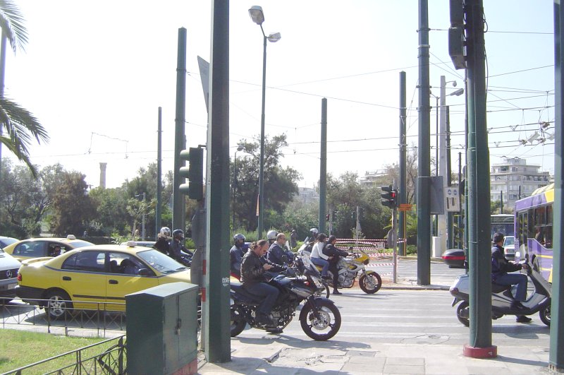 traffic light GP AThens
<br />...Note, No helmets