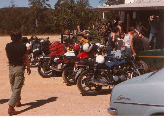 Fastest guys parked near the verandah....the rest parked under the trees, out of picture......